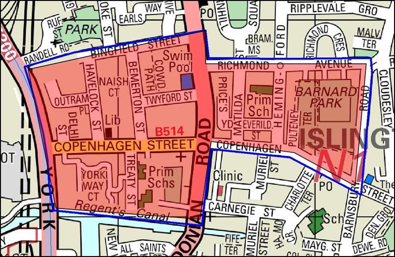 Dispersal zone map shade