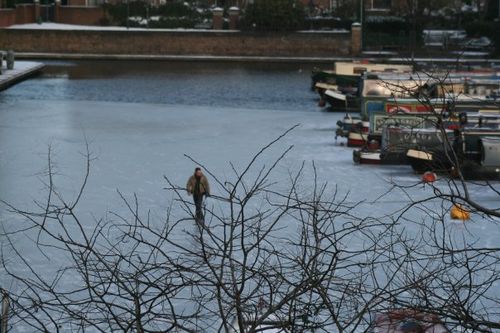 Man on canal