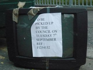 TV rufford street several days late for collection
